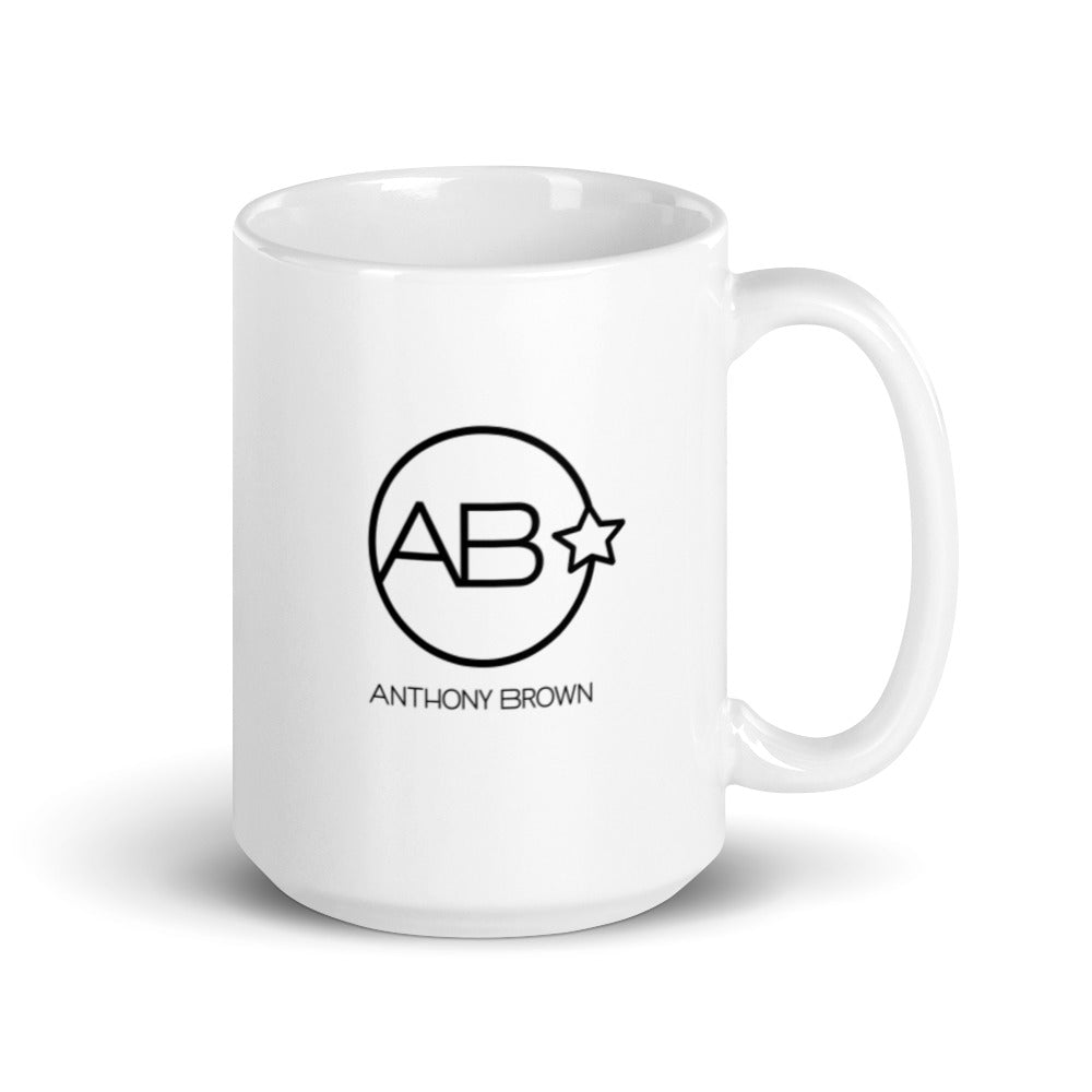 "AB" White Glossy Mug